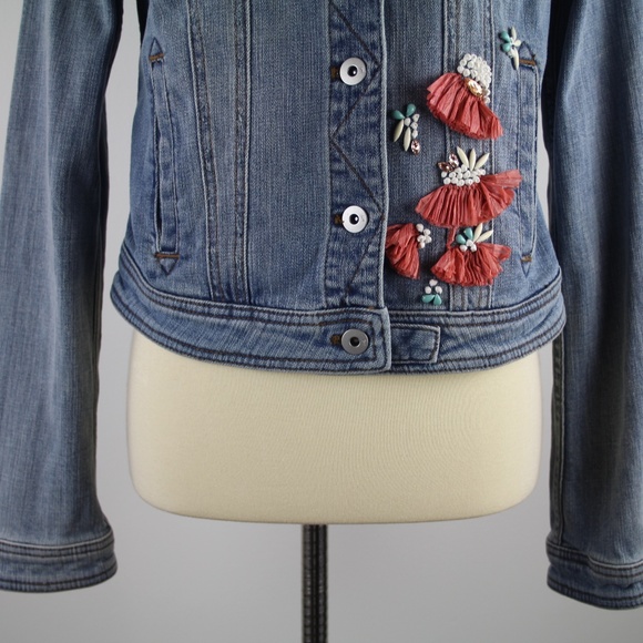 Anthropologie Pilcro and the Letterpress Embellished Denim Jean Jacket M NEW - Picture 4 of 7